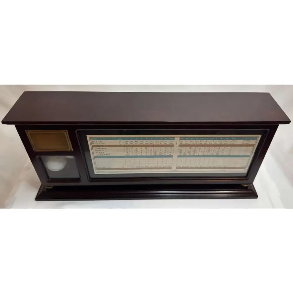 Bombay Company Golf Scorecard Display Shadow Box Wood Trophy Case Ball Holder